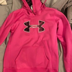 hot pink under armor hoodie